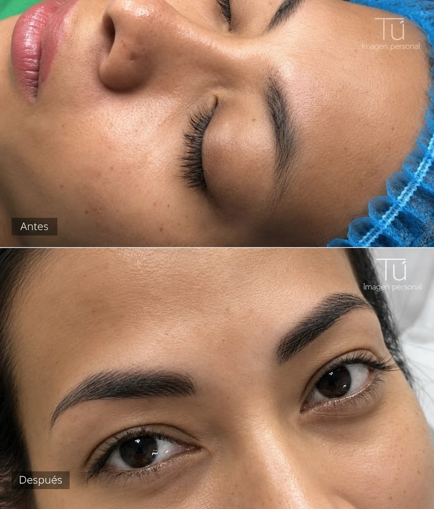 Micropigmentación de cejas, antes y después en TÚ Imagen Personal, Valladolid